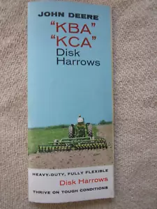 Folleto original 1958 para gradas de discos John Deere modelo KBA y KCA - Imagen 1 de 9