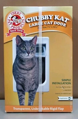 Chubby Kat Large Cat Small Dog Pet Door Flap 4 Way Lock Opening 7-1/2 x 10-1/2” - Image 1 of 4