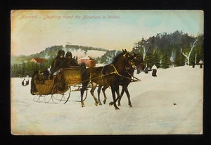1910 Schlitten um den Berg im Winter Schlitten Pferde Montreal QC Kanada PC - Bild 1 von 2