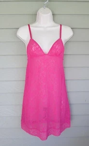 Camisa de encaje semi transparente rosa brillante Victoria's Secret para mujer M - Imagen 1 de 5