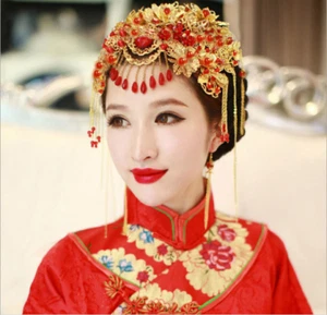 Vintage Chinese Jewelry Traditional Headdress Hair Accessory Gilding Headwear - Picture 1 of 15