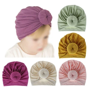 Baby Hat Girls Boys Unisex Newborn Infant Cotton Twist Knot Headwear Accessories - Picture 1 of 31