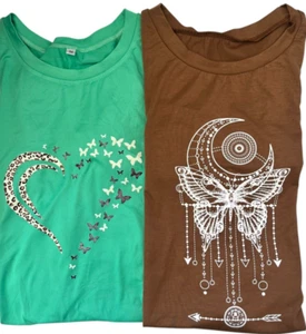 Women’s T-Shirts x 2. Casual Short Sleeve. Size 10 - Picture 1 of 6
