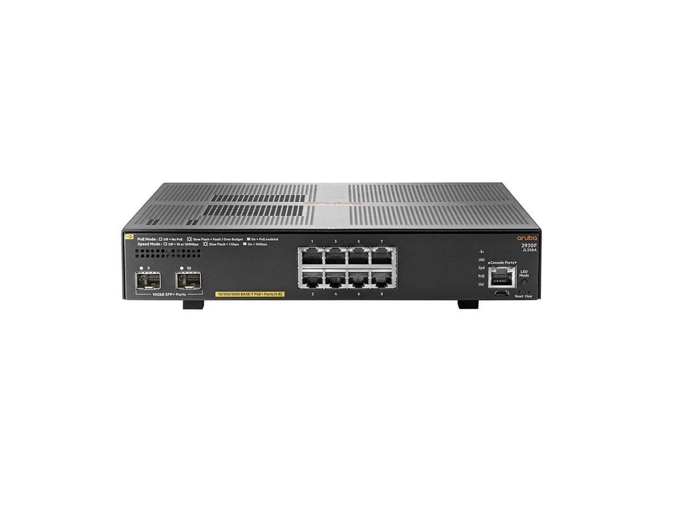 HPE JL258A Aruba 2930F 8G PoE+ 2SFP+ Ethernet Switch