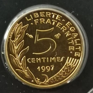 5 CENTIMES MARIANNE 1997 BU / SCELLEE ET ISSUE DU COFFRET / UNC FRANCE - Picture 1 of 2