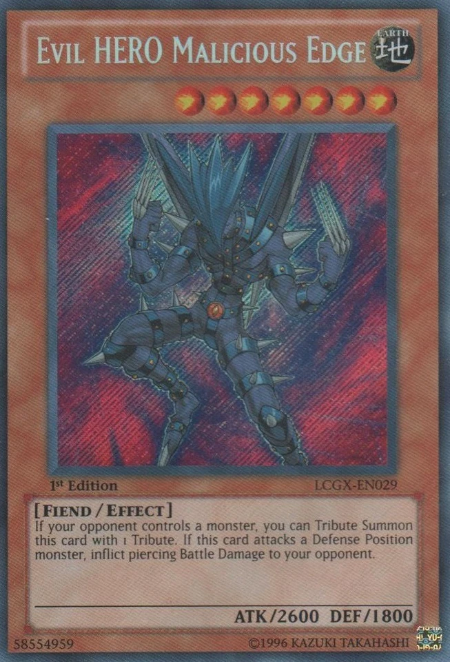 Evil HERO Malicious Edge - LCGX-EN029 - Secret Rare - Unlimited Edition - Modera - Image 1 of 1