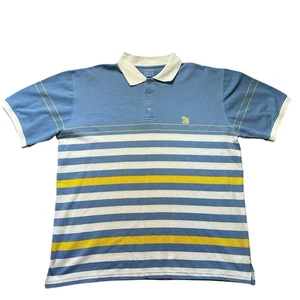 Brooklyn Xpress Poloshirt Herren XXL Mehrfarbig Gestreift Kurzarm Freizeit Y2K - Bild 1 von 8