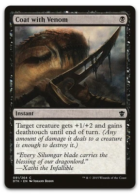 Coat with Venom #91 (NM) Dragons of Tarkir DTK Magic MTG - Image 1 of 2