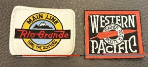 VINTAGE RIO GRANDE ROCKIES WESTERN PACIFIC RAILROAD TRAIN PATCH LOT OF 2 - Picture 1 of 4