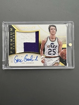 2013-14 Immaculate Gail Goodrich Game Used Patch Auto Autograph - Image 1 of 2