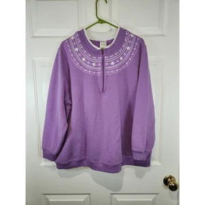 Damen-Sweatshirt Größe 3X lila 1/4-Reißverschluss von Blair wie abgebildet - Bild 1 von 5