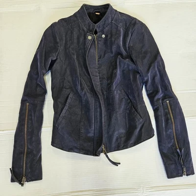 Free People Jacket Womens Blue Zip Up YKK zippers - vintage - Image 1 of 4