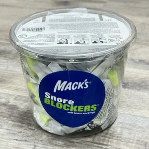Mack's Tub of Snore Blockers Soft Foam Earplugs 100 Pairs - Brand New - Picture 1 of 10