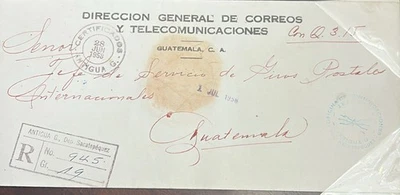 MI) 1958 GUATEMALA, OFFICIAL MAIL FROM ANTIGUA GUATEMALA, WAX SEAL, TO GUATEMALA - Image 1 of 2