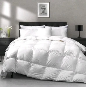 All Season Goose Feather Down Comforter Queen Size - Ultra-Soft 750 Fill QUEEN - Picture 1 of 6