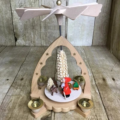 圣诞木金字塔人民理查德·玻璃烛台圣诞老人德国 — 第 1/4 张图片