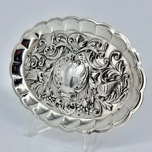 Vintage spanisches massives Silber Schmuck Tablett - signiert Plata Dura, Plata de Ley - Bild 1 von 8
