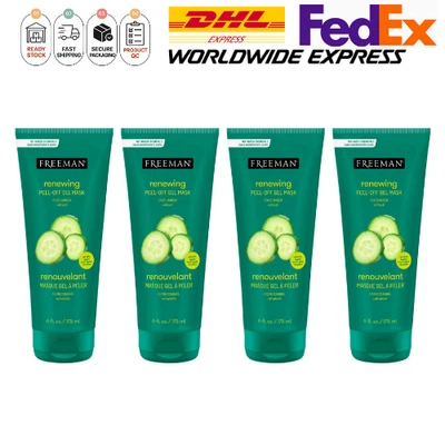 4x 175ml FREEMAN Renewing Cucumber Peel-Off Gel Mask Refreshes Clarifies EXPRESS - Image 1 of 4