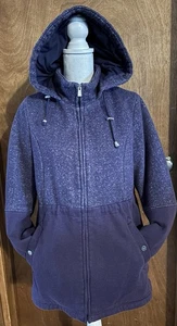 Dettagli giacca pile viola con cappuccio donna M full zip tasche a scatto - Foto 1 di 11