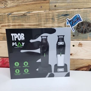 TPOB PLAY Trimmer Black W/  WHITE GRIPS & CHARGING STAND NEW FACTORY SEALED - Picture 1 of 11