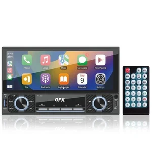 Carplay & Android Auto D.DIN QFX FX-660 TOUCHSCREEN AUDIO Mirror CAR STEREO w BT - Picture 1 of 2