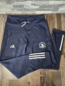 Adidias Boston Marathon 2023 NWT Boston Athletic Assoc. W Leggings L Navy Blue - Picture 1 of 10