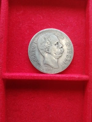 REGNO 2 LIRE UMBERTO 1881  ARGENTO - Immagine 1 di 2