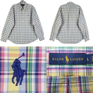 Polo Ralph Lauren Hemd Oxford Button Down Herren Größe L kariert blau pink - Bild 1 von 12