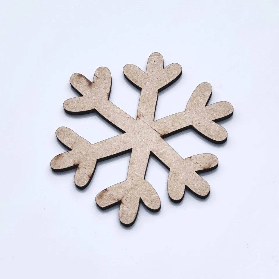 Wooden MDF Snowflake Craft Shape Tags Embellishments Christmas Card Hand Shape - Image 1 of 1