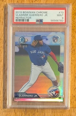 2019 Bowman Chrome Vladimir Guerrero Jr. refrator RC #73 #'d 268/499 PSA 9 MT - Imagem 1 de 2