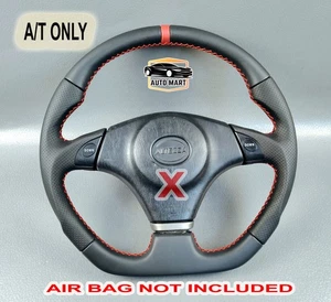 LEXUS ALTEZZA IS300 IS200 A/T FLAT BOTTOM RED STITCH LEATHER STEERING WHEEL - Picture 1 of 24