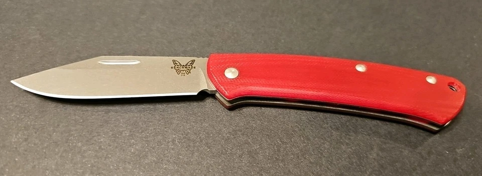 Benchmade Proper 318-1 Red G10 Slipjoint Knife CPM-S30V Clip Point Folder USA - Image 1 of 4