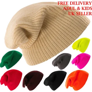 Knitted Beanie Hat Winter Warm Woolly Unisex Men Women Ski Skull hat Kids 1 - Picture 1 of 21