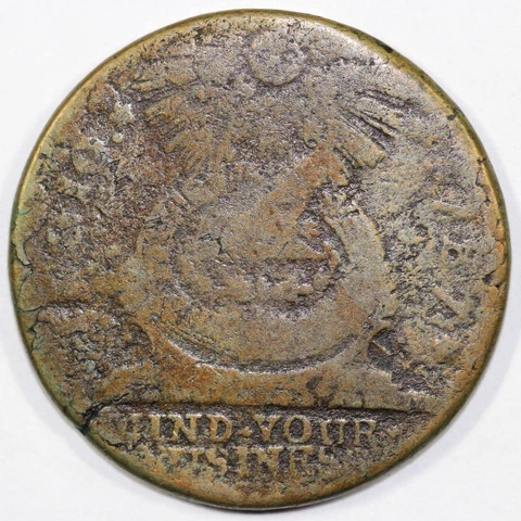 1787 1c States United Fugio Cent Colonial Copper Cover