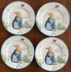 Set of 4 World of Beatrix Potter Peter Rabbit 8" Salad Dessert Plate Easter New - Picture 1 of 3