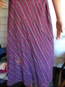 Nepal 100% Cotton Gauze Wrap Maxi Skirt Boho Hippy Festival Sz S/M - Picture 1 of 6