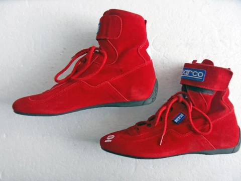 New (NOS) Red Suede Sparco Boots Size 41 Made in Italy Free US Shipping Cover