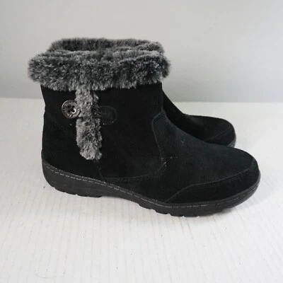 Khombu Winter Boots Faux Fur Cuff Ankle Booties Black Size 9 - Image 1 of 4