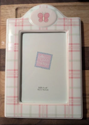 Moldura para fotos Russ Sweet Beginnings barro - Design de borboleta - Vintage - Nova na caixa - Imagem 1 de 4