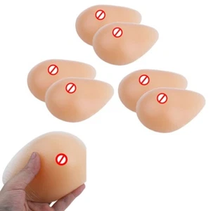 Almohadillas de sujetador mastectomía de silicona suave moldeadoras de senos falsos potenciadores reutilizables 2 piezas - Imagen 1 de 36