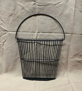 At Home America Filigree Wall Pocket Black Metal Hanging Basket Organizer - Picture 1 of 8