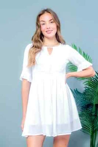 NEU weißes Bohemian Midikleid Größe SMALL - Bild 1 von 1