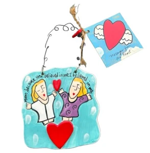 Mom Love Heart Sandra Magsamen Silvestri Ceramic Plaque 4 in - Picture 1 of 4