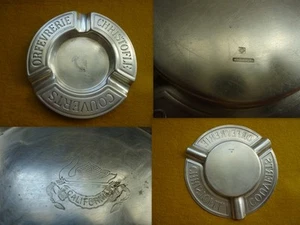 CENDRIER METAL ARGENTE ORFEVRERIE CHRISTOFLE COUVERTS GRAVE CYGNE CALIFORNIA - Foto 1 di 2