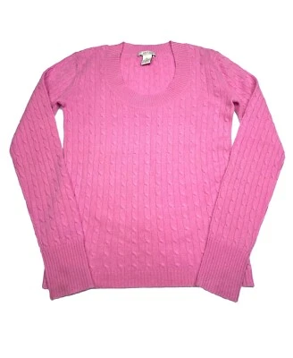 TWEEDS Womens Pink 2 Ply Cashmere Cable Knit Long Sleeve Sz Small Sweater - Image 1 of 4