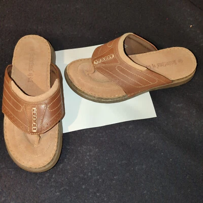 Sole Flex Mens Slippers Size UK 10 EUR 44 Brown Comfortable Sandals - image 1 of 4