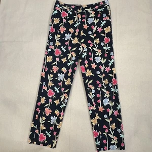 Talbots Floral Print Stretch Straight Leg Pants 8 Multicolor - Picture 1 of 13