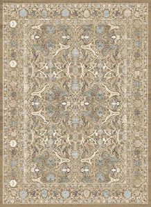 Beige Circles Branches Leaves Bordered Area Rug 3564 - Aprx 3' 3" x 4' 11" - Picture 1 of 1