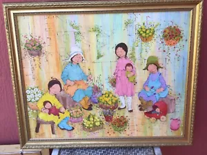 "Vintage Original aufgelisteter Künstler MILDRED BARRETT Ölgemälde # 3 22"" x 28"" - Bild 1 von 11