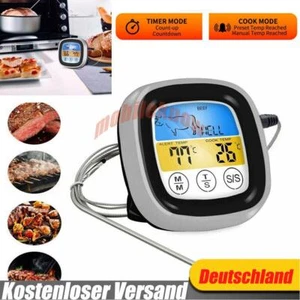 Grillthermometer Digital Bratenthermometer BBQ Smoker Fleischthermometer Fühler. - Bild 1 von 11